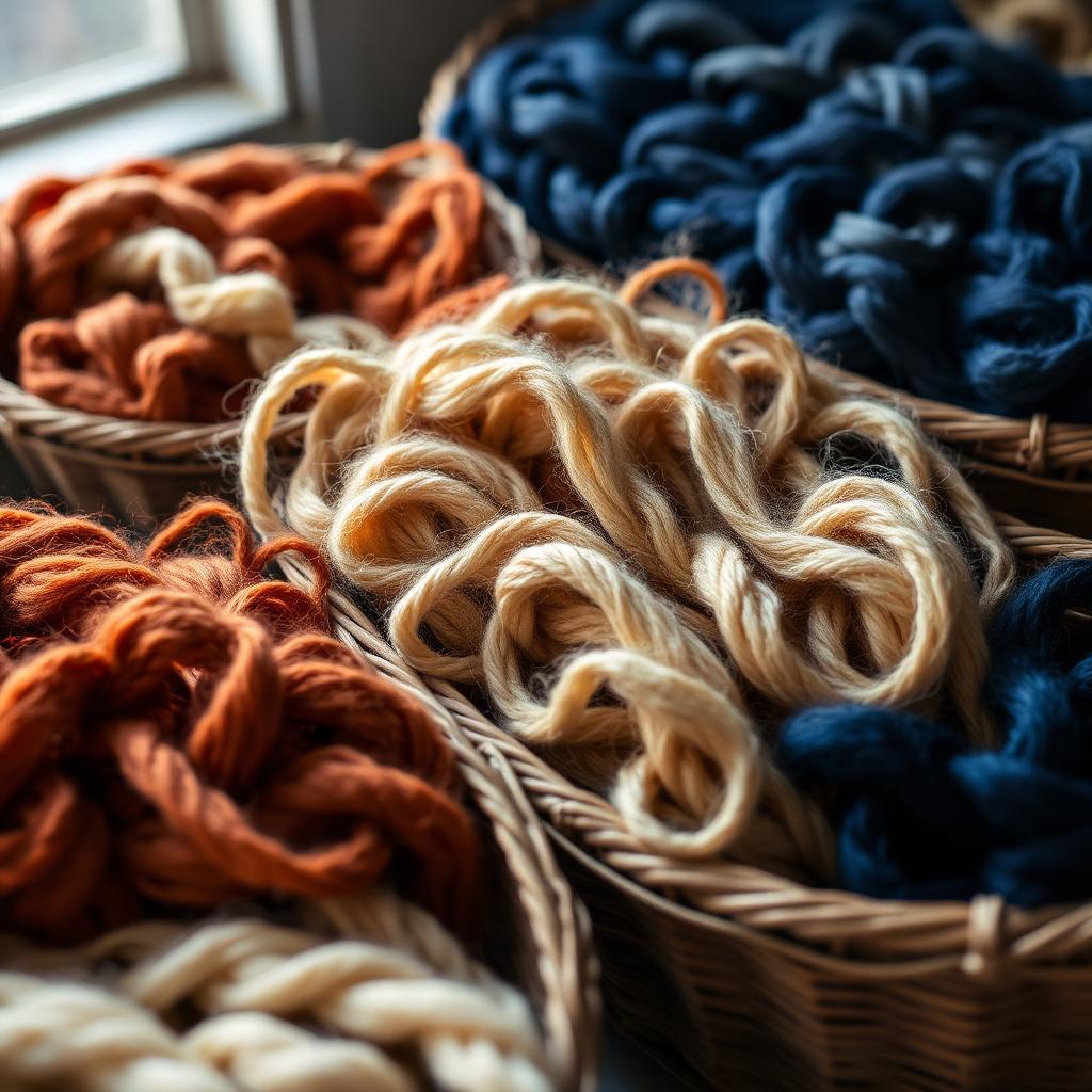 Pelotes de laine naturelle