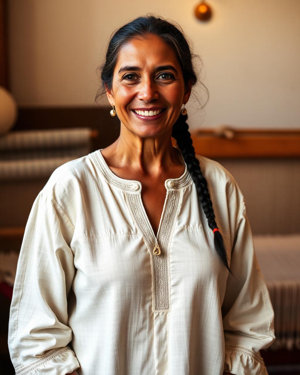 Portrait d'Asma dans son atelier